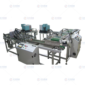 Automatic sizing, folding and gluing machine for electronic greeting cards 