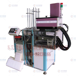 Air interchanger hot melt adhesive coating and assembly machine 